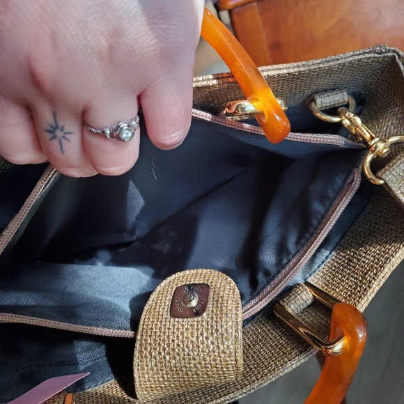 STYLISH PRESTON & YORK TORTOISE SHELL HANDLE PURSE - Picture 5 of 8